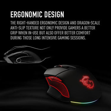 MSI Clutch GM20 Elite Gaming Mouse in Black - GM20Elite