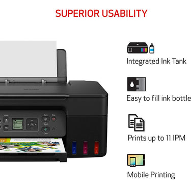 Canon PIXMA G3270 Wireless MegaTank All-in-One Printer in Black - 5805C002