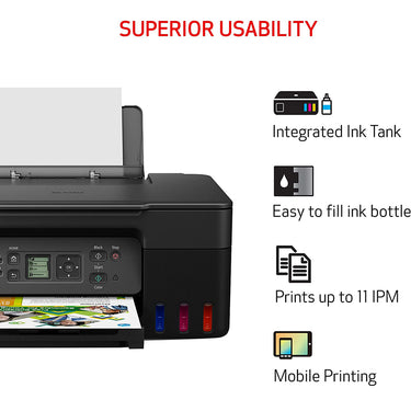 Canon PIXMA G3270 Wireless MegaTank All-in-One Printer in Black - 5805C002