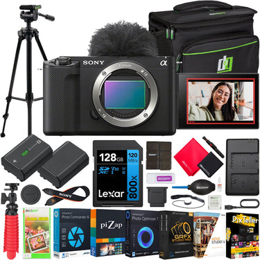 Sony ZV-E1 Full Frame Mirrorless Vlog Camera Body ILCZV-E1/B + Accessories Kit Bundle