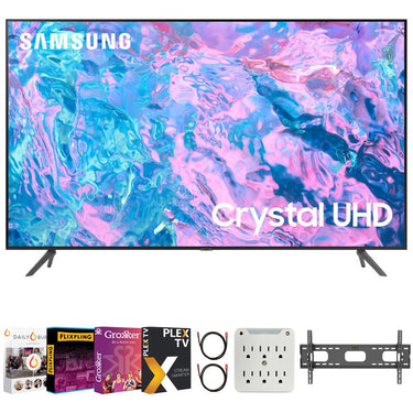 Samsung UN50CU7000 50" Crystal UHD 4K Smart TV with Movies Streaming Pack (2023 Model)