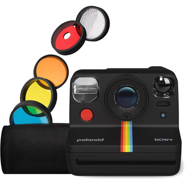 Polaroid Originals Now+ 2nd Generation i-Type Instant Film Camera, Black with 5 Lens Filters (9076)