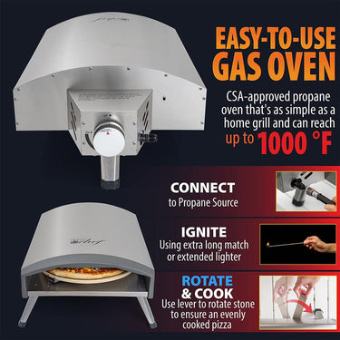 Deco Chef Portable Outdoor Gas Pizza Oven in Stainless - PRPO30STS - Open Box