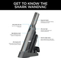 Shark WV201 WANDVAC Cordless Handheld Vacuum, Slate - Refurbished