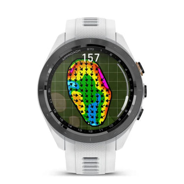 Garmin Approach S70 42 mm Premium GPS Golf Watch, White Band (010-02746-00)