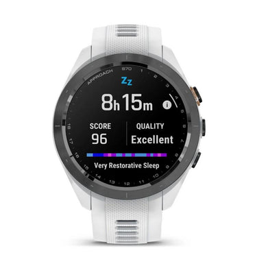 Garmin Approach S70 42 mm Premium GPS Golf Watch, White Band (010-02746-00)