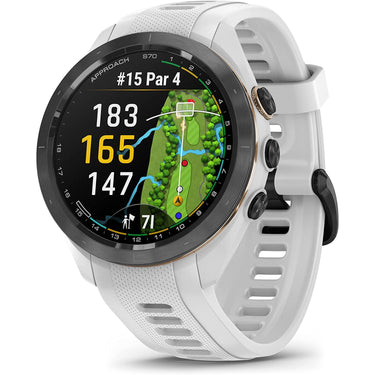 Garmin Approach S70 42 mm Premium GPS Golf Watch, White Band (010-02746-00)