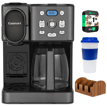 Cuisinart 2-IN-1 Center Combo Brewer Coffee Maker, Black Stainless w/ Warranty Bundle