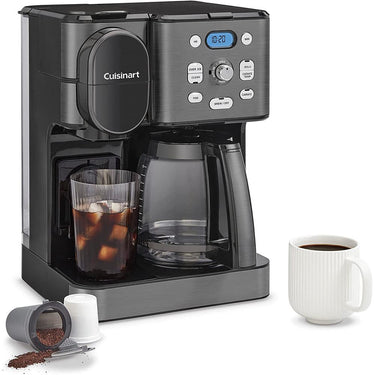 Cuisinart 2-IN-1 Center Combo Brewer Coffee Maker, Black Stainless w/ Warranty Bundle