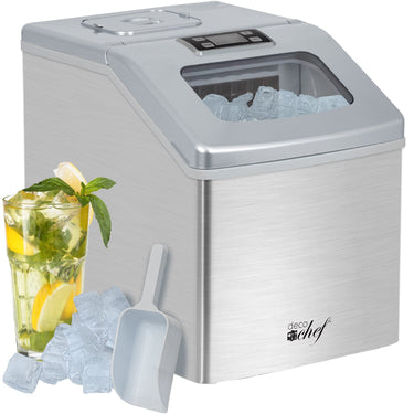Deco Chef Countertop Portable Ice Maker for Home or Office, 40 lb/Day, Stainless Steel