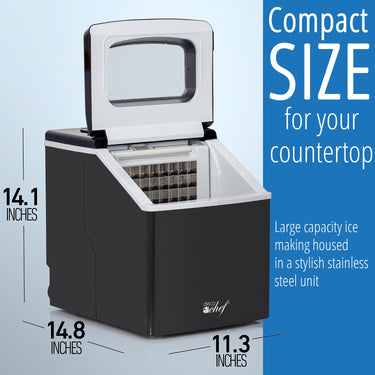 Deco Chef Countertop Portable Ice Maker for Home or Office, 40 lb/Day, Black