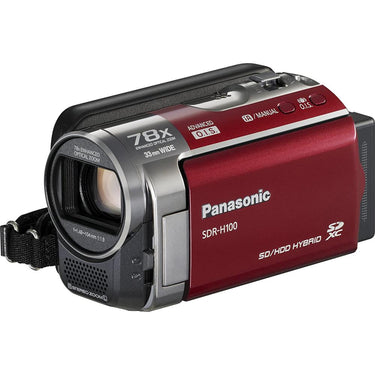 Panasonic SDR-H100/R 80GB Hard Drive Red Camcorder- OPEN BOX