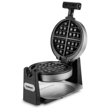 Cuisinart WAF-F10B Belgian Round Waffle-Iron Maker, Single, Black/Stainless, Easy to clean