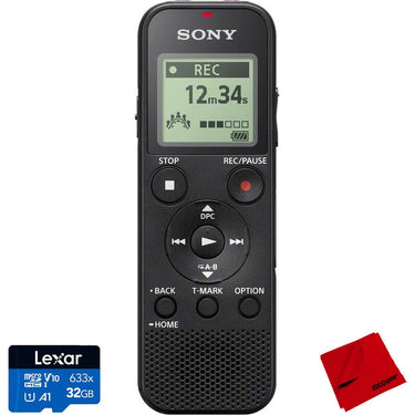 Sony PX370 Digital Voice Recorder with USB + 32GB Card + Microfiber Cleaning Cloth