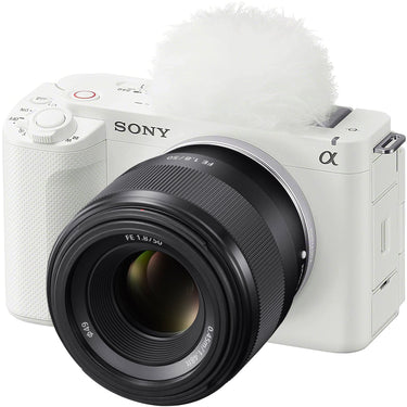 Sony ZV-E1 Full Frame Mirrorless Vlog Camera White + FE 50mm F1.8 Lens Kit Bundle