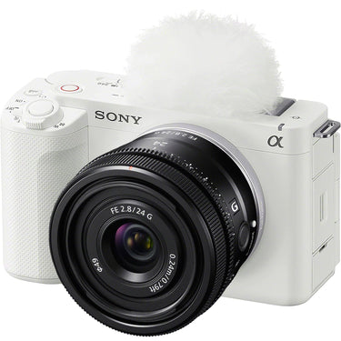 Sony ZV-E1 Full Frame Mirrorless Vlog Camera White + FE 24mm F2.8 G Lens Kit Bundle
