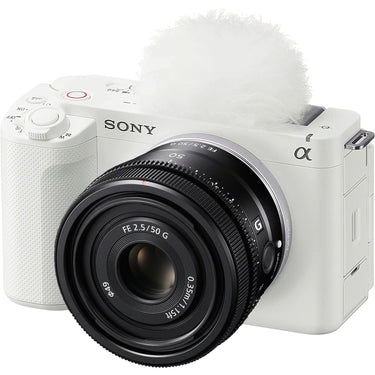 Sony ZV-E1 Full Frame Mirrorless Vlog Camera White + FE 50mm F2.5 G Lens Kit Bundle