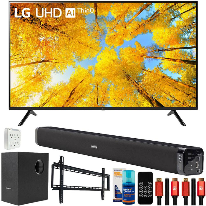 LG 65UQ7570PUJ 65 Inch 4K UHD Smart webOS TV with Deco Gear Home Theater Bundle