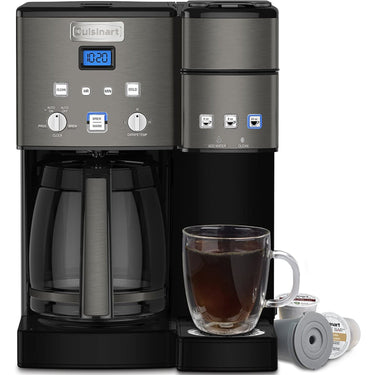 Cuisinart Coffee Maker 12 Cup w/ 3 Single-Size Brewers Black/Stainless Steel - Refurbished