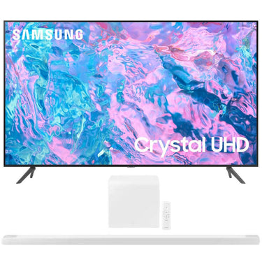 Samsung 55 inch Crystal UHD 4K Smart TV 2023 with 3.1.2ch Soundbar White