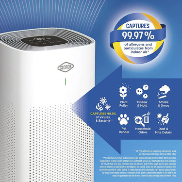 Clorox Large Room Air Purifier, True HEPA Filter, 1500 Sq. Ft. Capacity Open Box