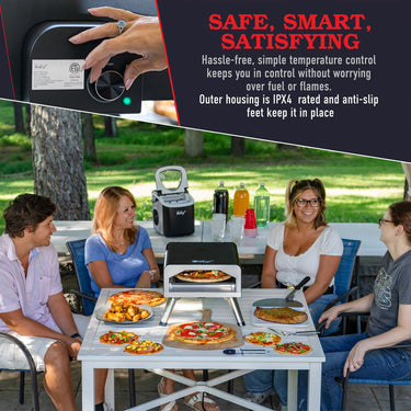 Deco Chef Electric Pizza Oven with 12" 2-in-1 Pizza Stone and Grill, 13" Double Wall Oven