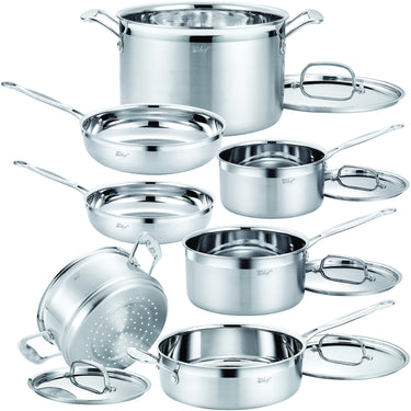 Deco Chef Stainless Steel Cookware 12 Piece Starter Set, Tri-Ply Core, Riveted Handles