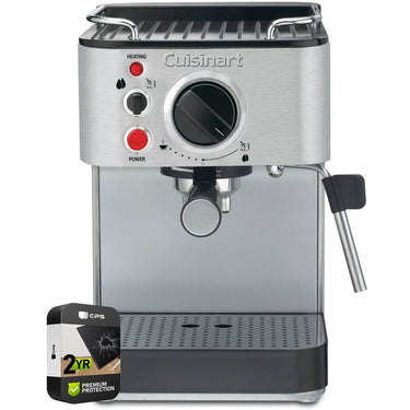 Cuisinart Stainless Steel Manual Espresso Maker with 2 Year Warranty