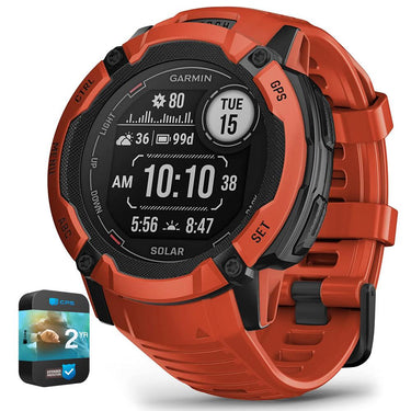 Garmin Instinct 2X Solar Rugged GPS Smartwatch Flame Red with 2 Year Warranty