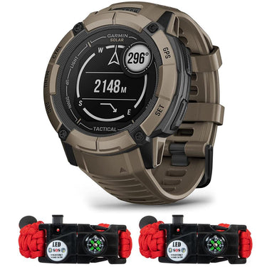 Garmin Instinct 2X Solar GPS Smartwatch Tactical Edition Tan with 2x Bracelet