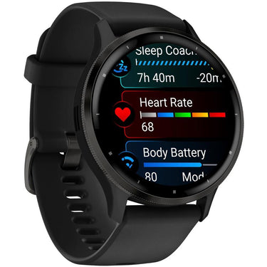 Garmin Venu 3 Health and Fitness GPS Smartwatch Steel Bezel w/ Black Case (45mm)