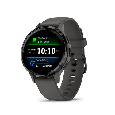 Garmin Venu 3S Fitness GPS Smartwatch Steel Bezel w/ Pebble Gray Case + Warranty Kit