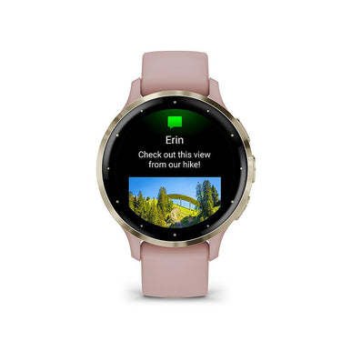 Garmin Venu 3S GPS Smartwatch Gold Steel Bezel w/ Dust Rose Case + Warranty Kit