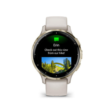 Garmin Venu 3S Fitness GPS Smartwatch Gold Steel Bezel w/ Ivory Case + Warranty Kit