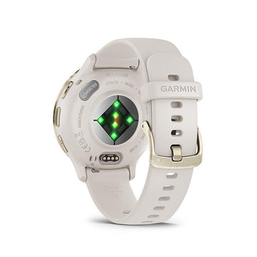 Garmin Venu 3S Fitness GPS Smartwatch Gold Steel Bezel w/ Ivory Case + Warranty Kit