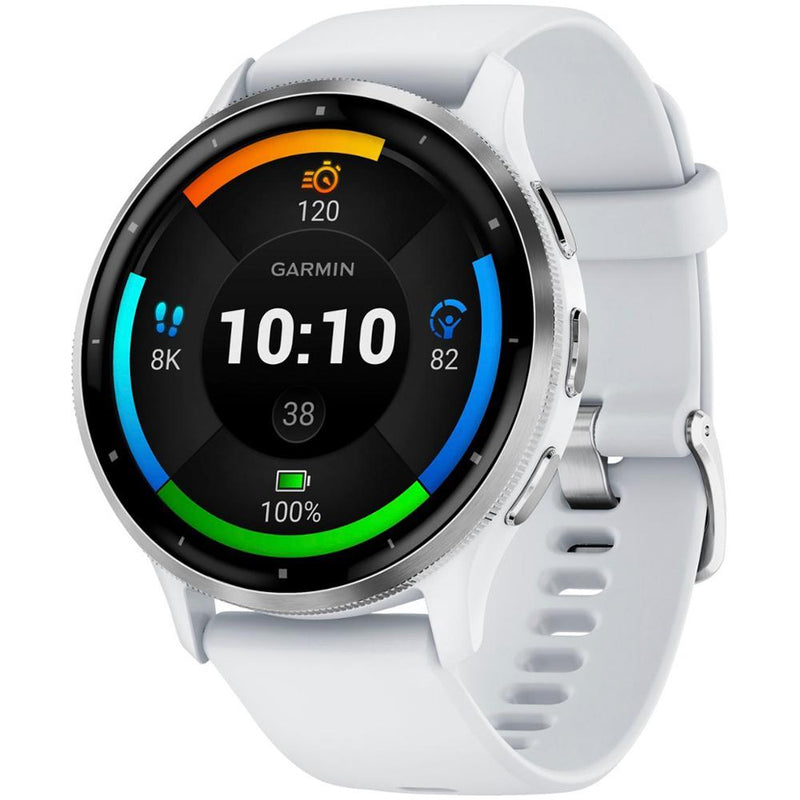 Garmin Venu 3 Health Fitness GPS Smartwatch Silver Steel Bezel w/Whitestone Case (45mm)