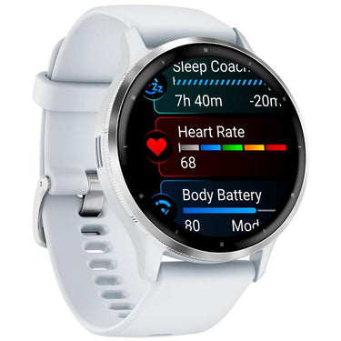 Garmin Venu 3 Health Fitness GPS Smartwatch Silver Steel Bezel w/Whitestone Case (45mm)