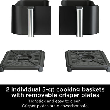 Ninja DZ550 Foodi 6-in-1 Smart 10-qt. 2-Basket Air Fryer - Refurbished