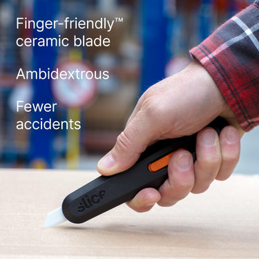 Slice 5 Position Manual Locking Blade Safe Ceramic Blade Utility Knife - Orange