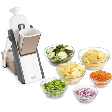 Dash Safe Slice Mandoline Slicer, Dicer w/ Thickness Adjuster + Chef's Knife Bundle