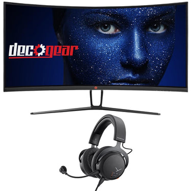 Deco Gear 35" Curved Gaming Ultrawide Monitor 120Hz w/ MMX 150 Gaming Headset