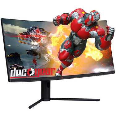 Deco Gear 34" 3440x1440 21:9 Ultrawide Curved Monitor, 180Hz w/ MMX 150 Gaming Headset