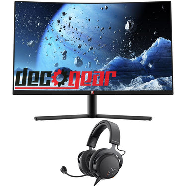 Deco Gear 27" 2560x1440 Color Accurate VA Curved Monitor 144Hz w/ MMX 150 Gaming Headset