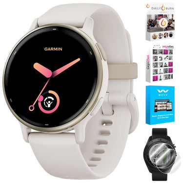 Garmin 010-02862-11 Vivoactive 5 Fitness Smartwatch, Ivory w/ Accessories Kit