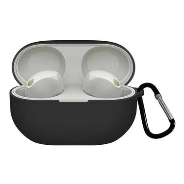 Deco Essentials Silicone Case for 2023 Sony WF1000XM5 with Carabiner - Black