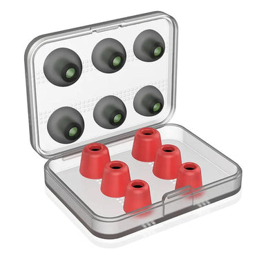 Deco Essentials 6 Pairs of In-Ear Earbud Tips (3 Memory Foam, 3 Silicone) (S/M/L Sizes)