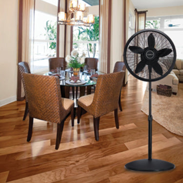 Lasko 18-inch Adjustable Elegance and Performance Pedestal Fan - Black