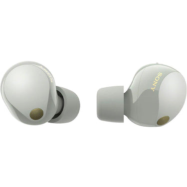 Sony Noise Canceling Truly Wireless Earbuds, Silver + Accessories + Warranty Bundle