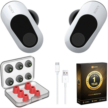Sony INZONE Buds Wireless Gaming Earbuds (White) Bundle with Ear Tips