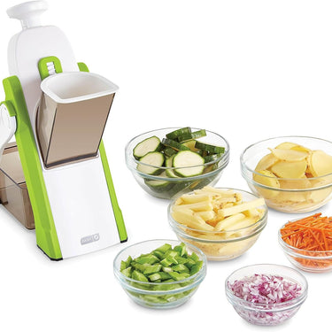 Dash Safe Slice Mandoline Slicer, Dicer for Vegetables with Thickness Adjuster -Green